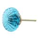 Royal Blue Big Daisy Glass Cabinet Knob